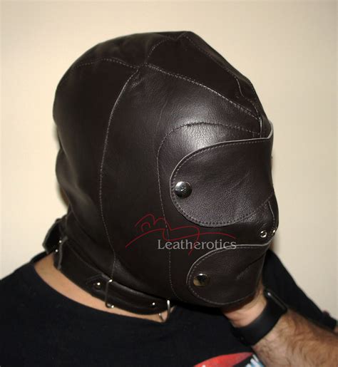 leather gagged|Leather Gag Hood .